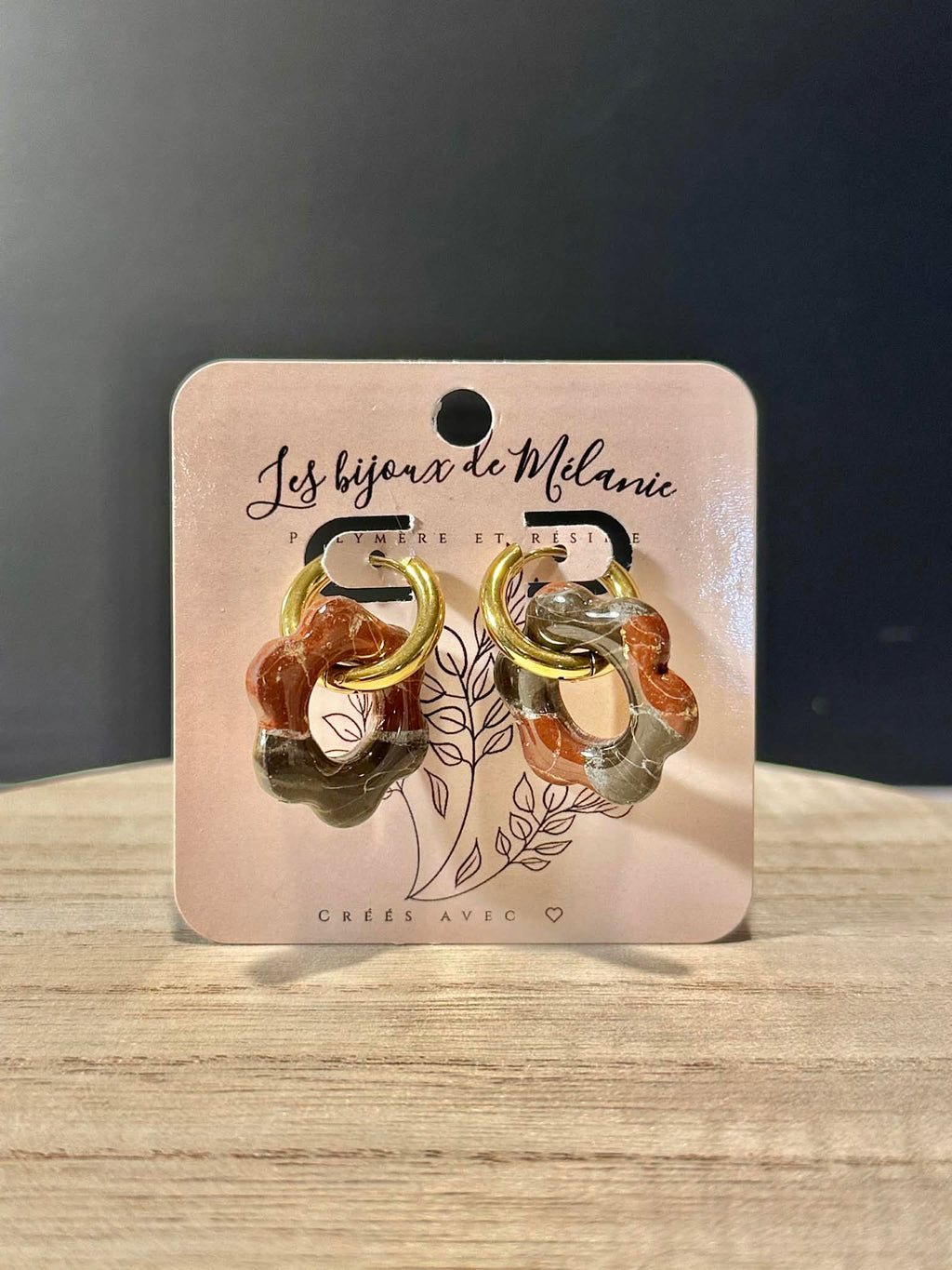 Boucles d'oreilles fleurs créoles acier inoxydable - Artisanales