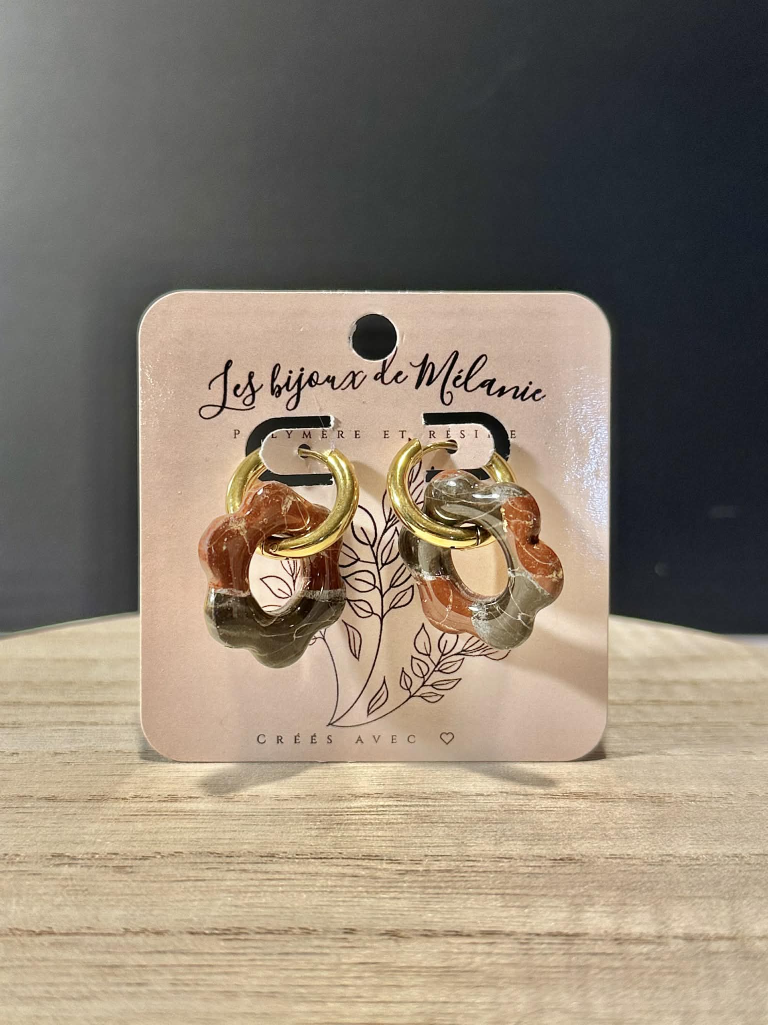 Boucles d'oreilles fleurs créoles acier inoxydable - Artisanales