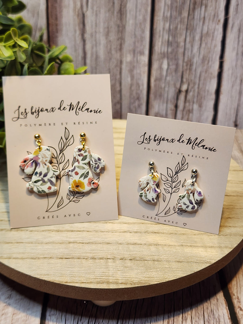 Boucles d'oreilles lapins minions 3cm - Bijoux artisanaux